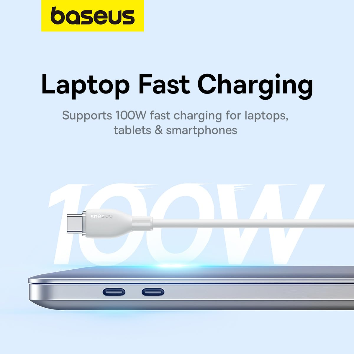 Кабел за данни и зареждане USB-C - USB-C Baseus Pudding, 100W, 1.2m, Бял P10355702221-00