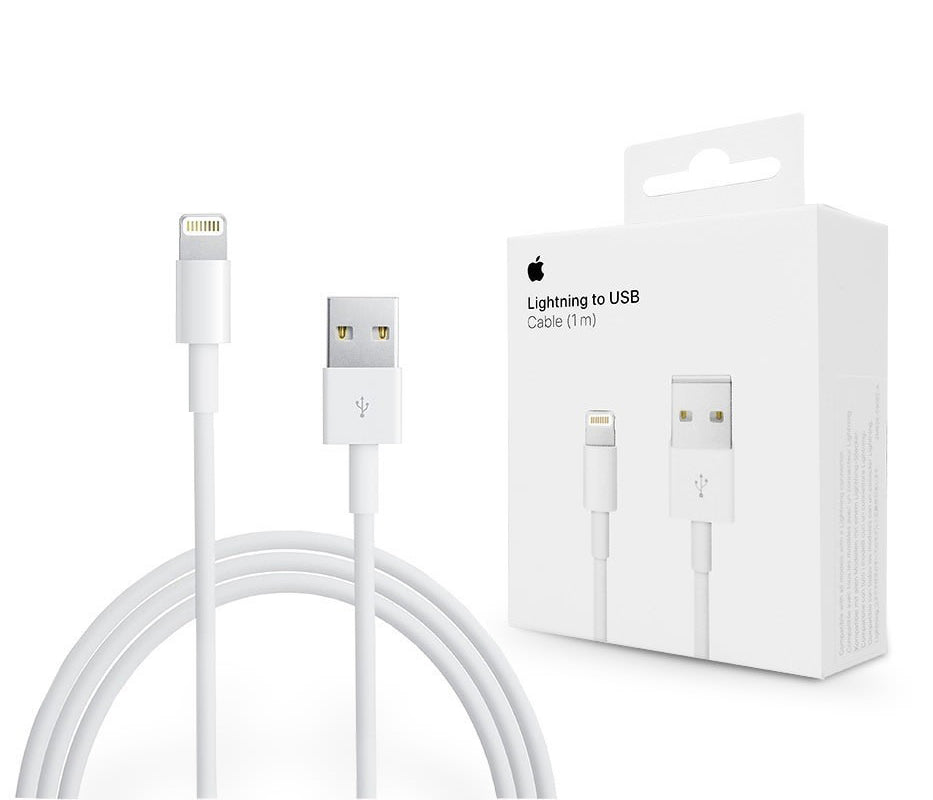 Кабел за данни и зареждане USB-A - Lightning Apple A1480, 18W, 1m, Бял MUQW3ZM/A