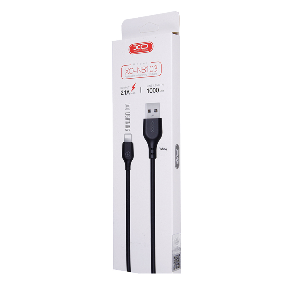 Кабел за данни и зареждане USB-A - Lightning XO Design NB103, 18W, 1 м, бял