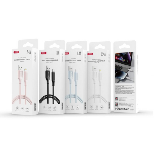 Кабел за данни и зареждане USB-A - USB-C XO Design NB265, 18W, 1m, Бял