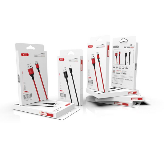 Кабел за данни и зареждане USB-A - USB-C XO Design NB143, 18W, 2m, Черен