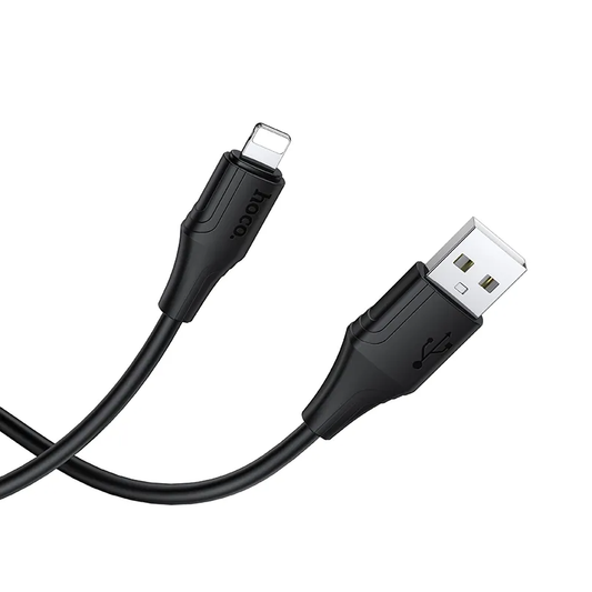 Кабел за данни и зареждане USB-A - Lightning HOCO X124, 18W, 1м, Черен