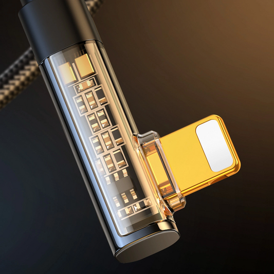 Кабел за данни и зареждане USB-A - Lightning Joyroom S-UL012A6 Ъглов, 18W, 1.2м, Черен