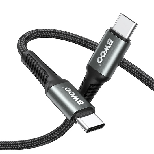 Кабел за данни и зареждане USB-C - USB-C BWOO BO-X288C-C, 60W, 1м, Черен