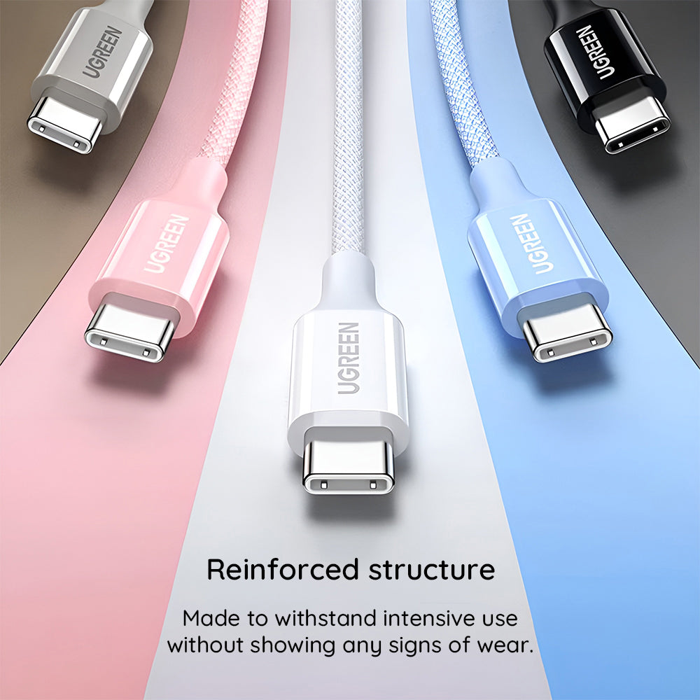 Кабел за данни и зареждане USB-C - USB-C UGREEN L502, 100W, 1м, Оранжев