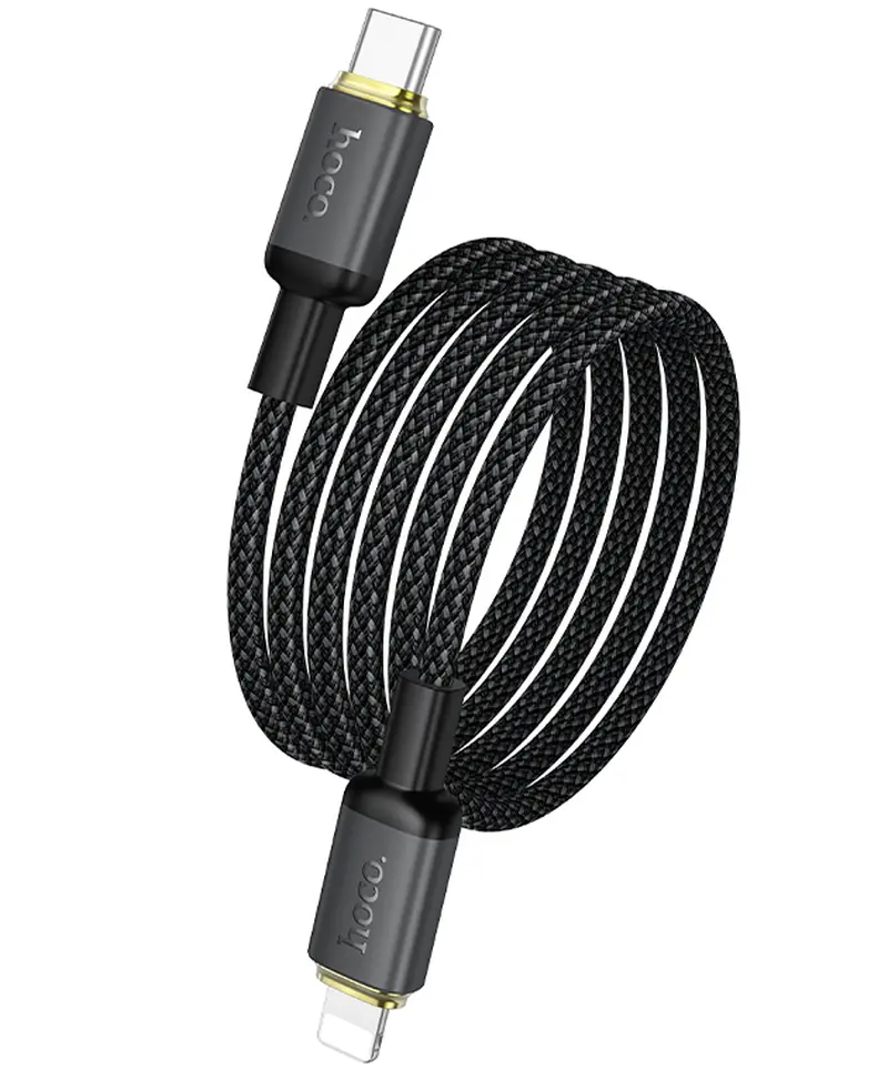 Кабел за данни и зареждане USB-C - Lightning HOCO X128 Benefit, 30W, 1м, Черен