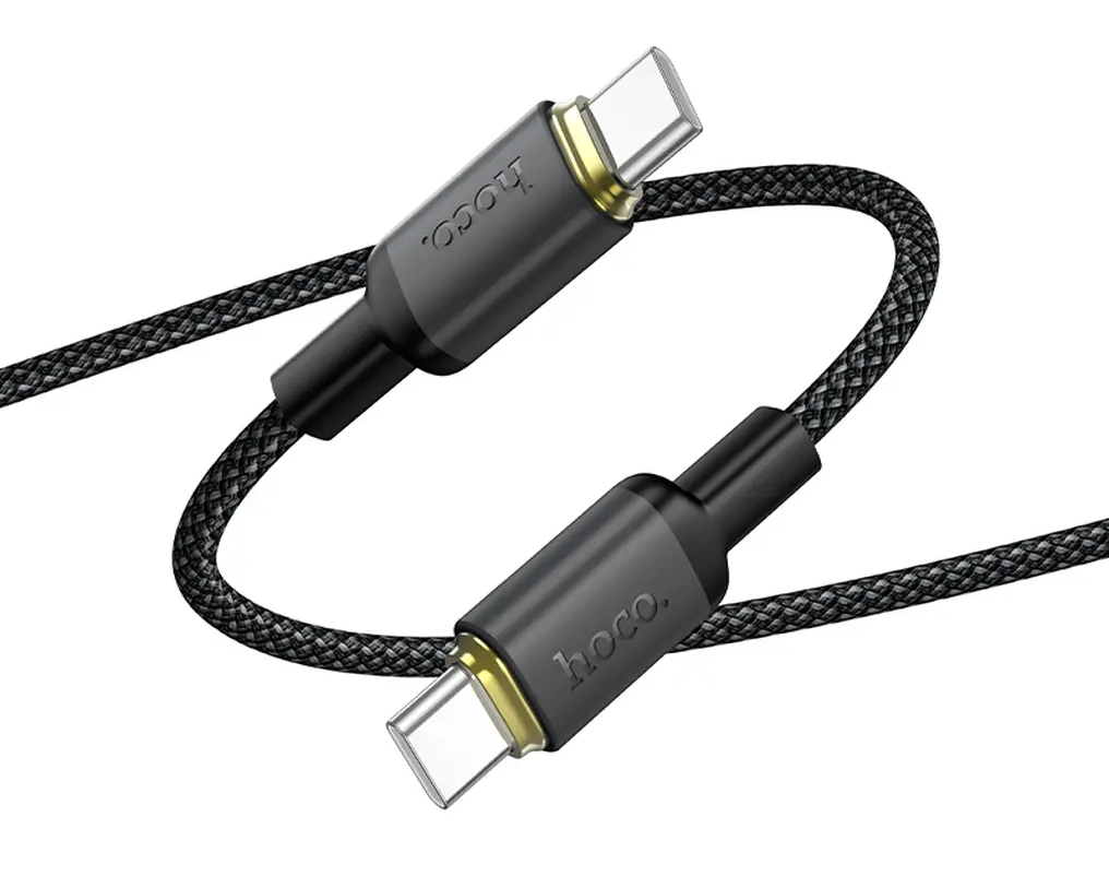 Кабел за данни и зареждане USB-C - USB-C HOCO X128 Benefit, 60W, 1м, Черен