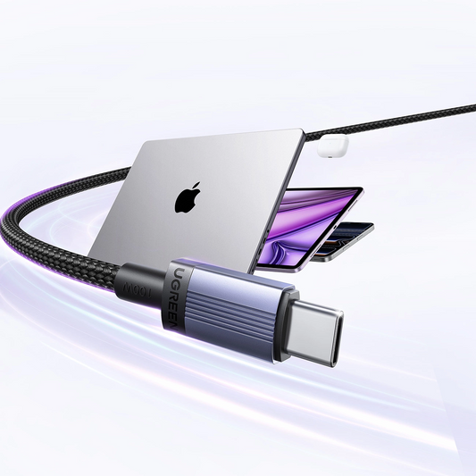 Кабел за данни и зареждане USB-C - USB-C UGREEN, 100W, 2м, Черен