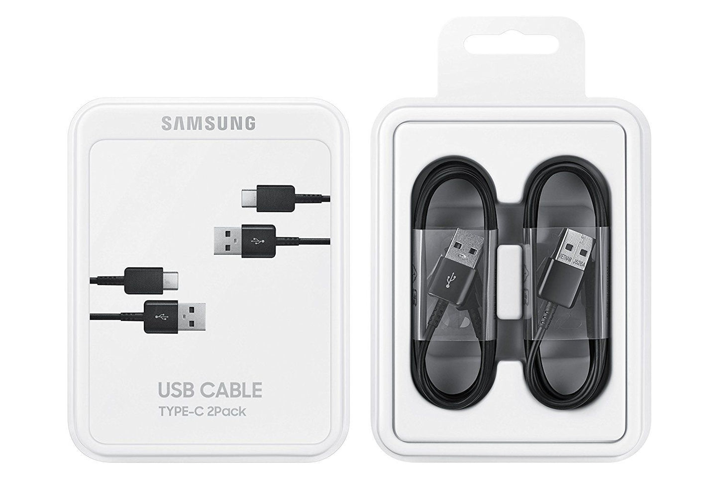Кабел за данни и зареждане USB-A - USB-C Samsung 2-Pack, 25W, 1.5m, Черен EP-DG930MBEGWW