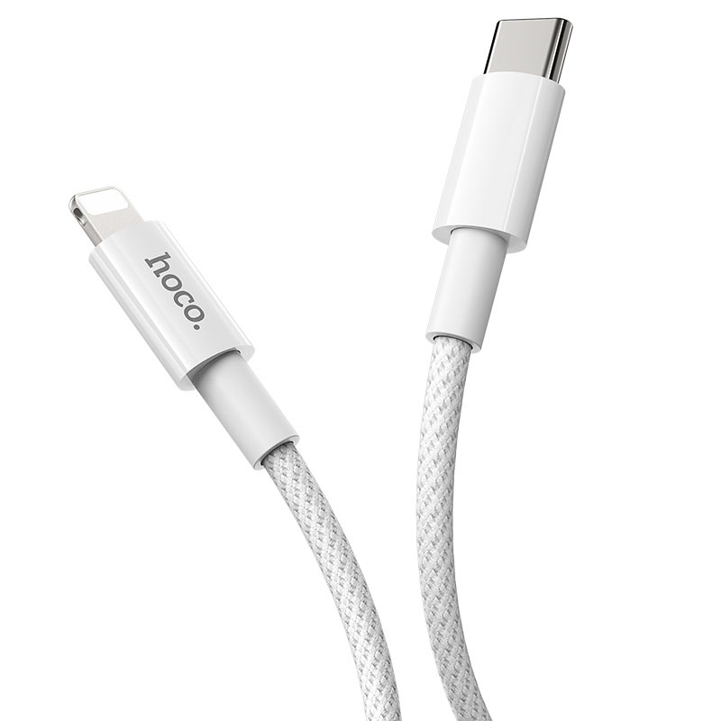 Кабел за данни и зареждане USB-C - Lightning HOCO X56, 20W, 1m, Бял
