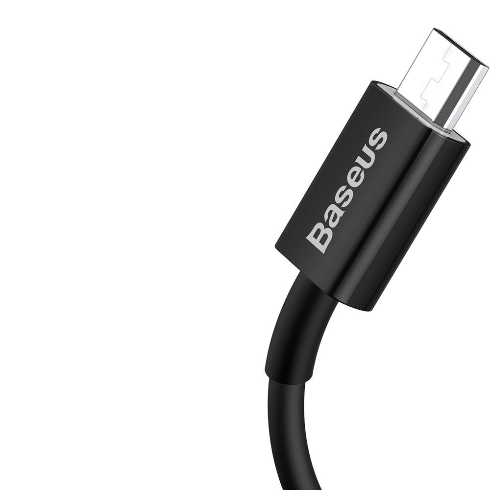 Кабел за данни и зареждане Baseus Superior Series USB-A към microUSB, 18W, 2 m, черен CAMYS-A01