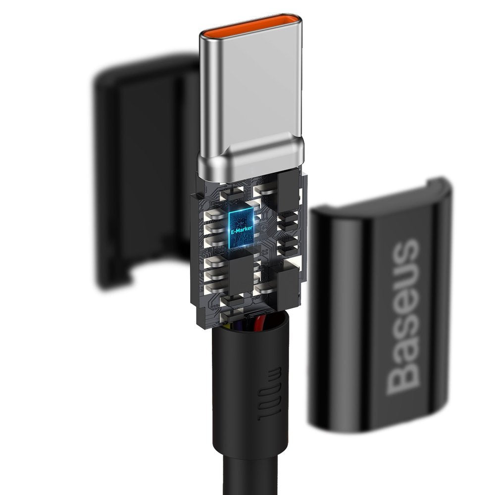Кабел за данни и зареждане USB-C - USB-C Baseus Superior Series, 100W, 1м, Черен CATYS-B01