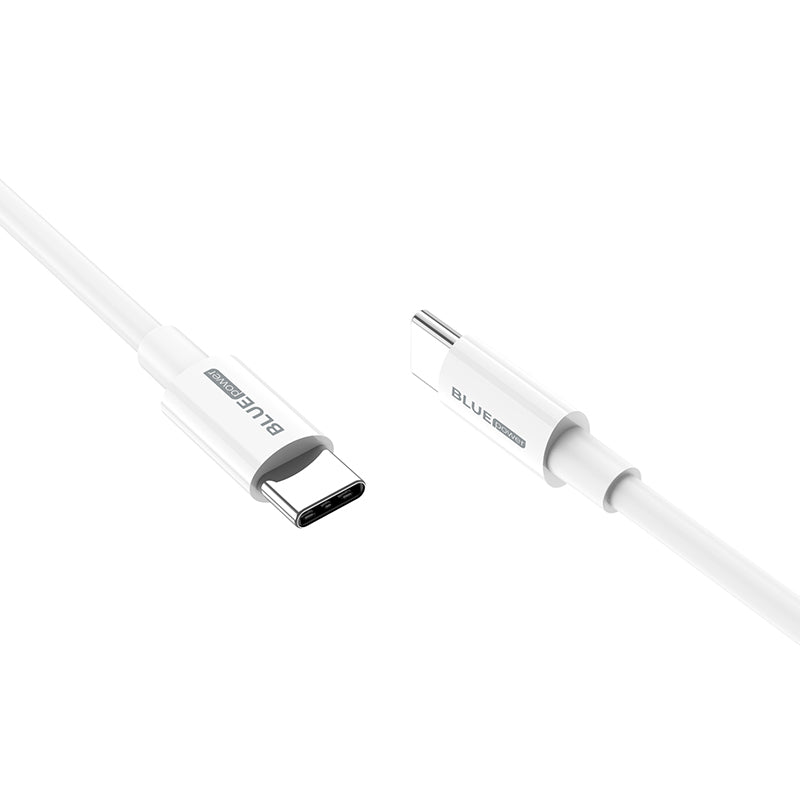 Кабел за данни и зареждане USB-C - USB-C BLUE Power BBX44, 100W, 1м, бял