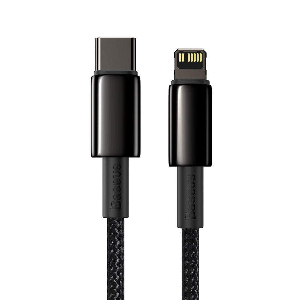 Кабел за данни и зареждане USB-C - Lightning Baseus Tungsten Tungsten Gold, 20W, 1m, черен CATLWJ-01 CATLWJ-01