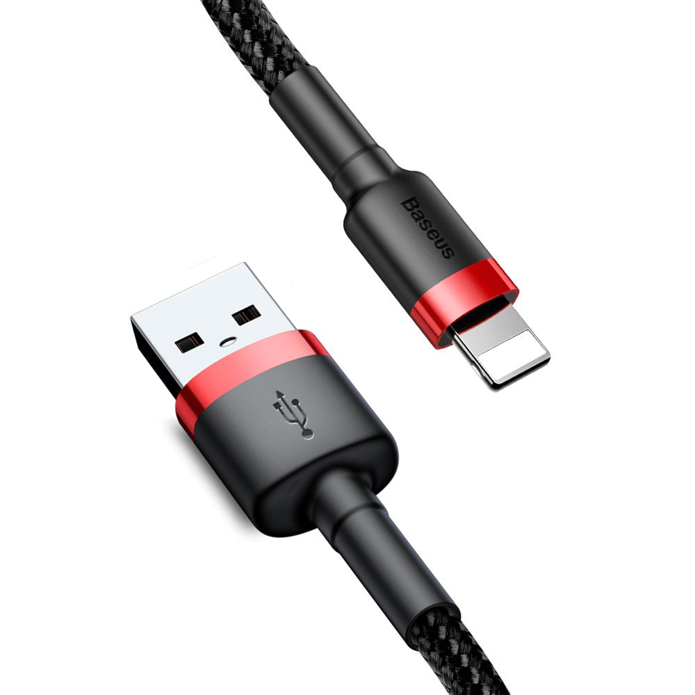Кабел за данни и зареждане USB-A - Lightning Baseus Cafule, 18W, 0.5m, Червен CALKLF-A19