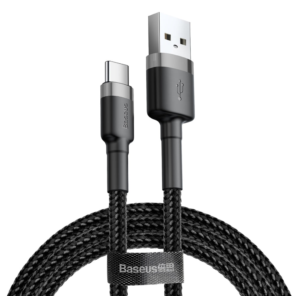 Кабел за данни и зареждане USB-A - USB-C Baseus Cafule, 60W, 0.5m, Черен CATKLF-AG1