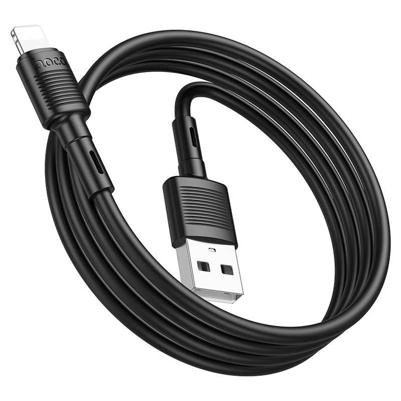 Кабел за данни и зареждане USB-A - Lightning HOCO X83 Victory, 18W, 1m, Черен