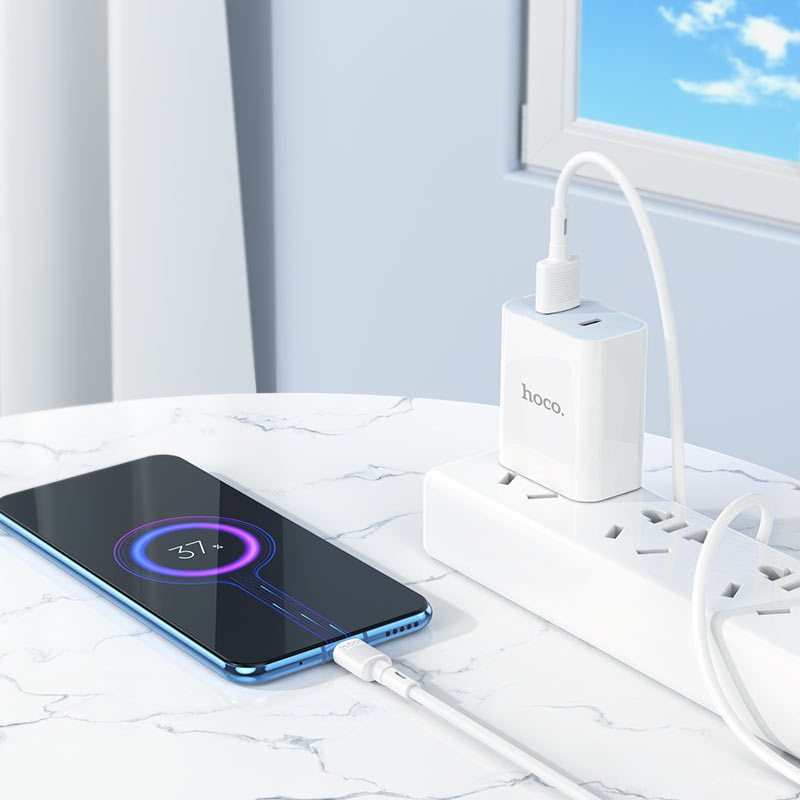 Кабел за данни и зареждане USB-A - microUSB HOCO X83 Victory, 18W, 1m, Бял