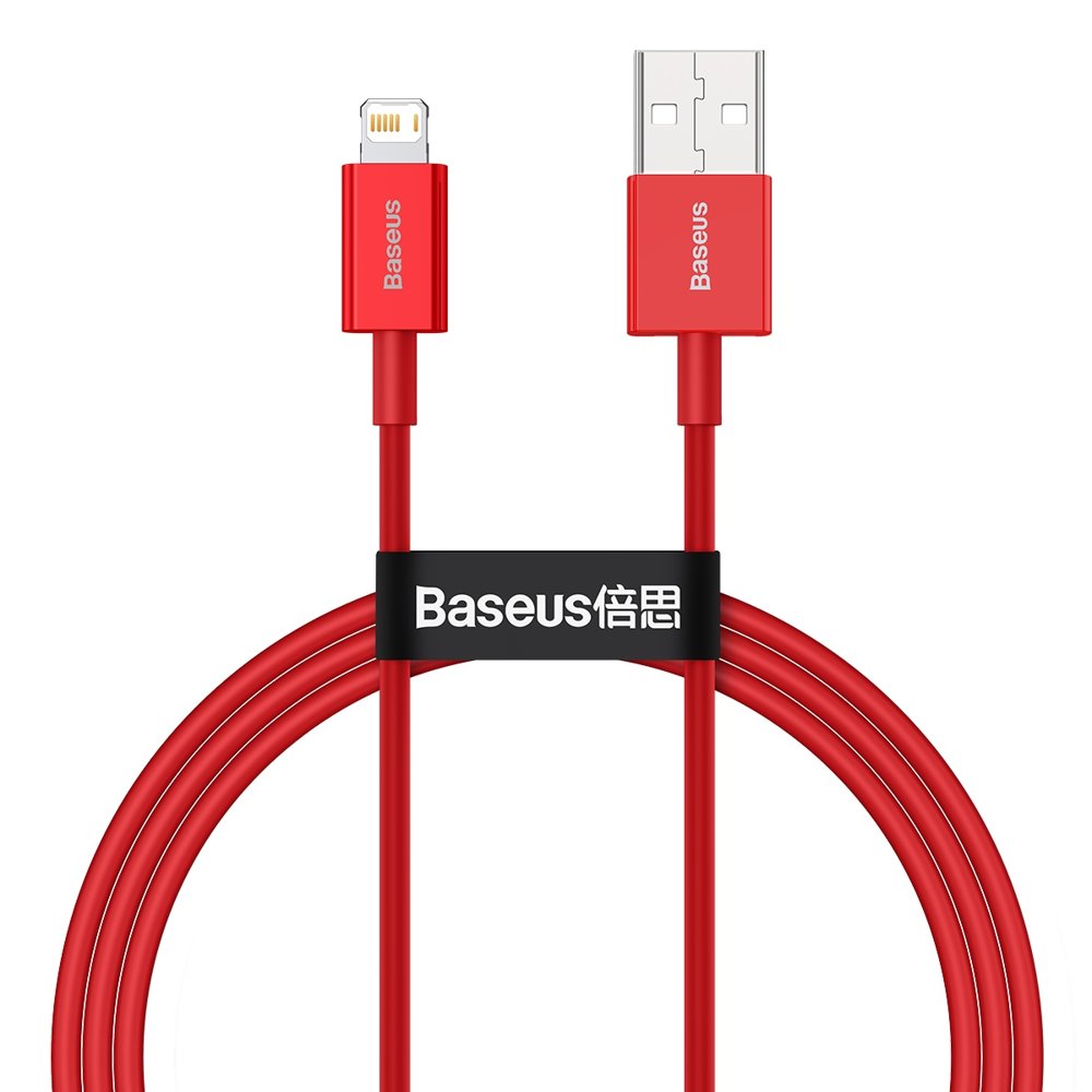 Кабел за данни и зареждане USB-A - Lightning Baseus Superior Series, 20W, 1 м, червен CALYS-A09