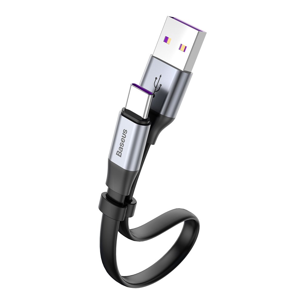 Кабел за данни и зареждане USB-A - USB-C Baseus Simple, 40W, 0.23m, Сив CATMBJ-BG1