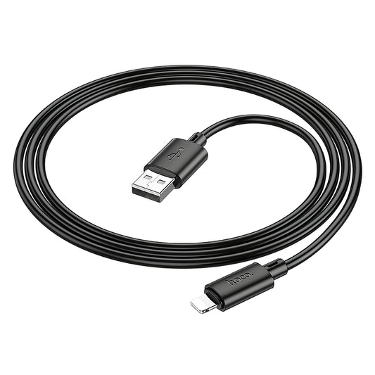 Кабел за данни и зареждане USB-A - Lightning HOCO X88, 18W, 1 м, черен