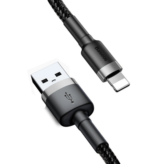 Data and Charging Cable USB-A - Lightning Baseus Cafule, 18W, 0.5m, Gray CALKLF-AG1