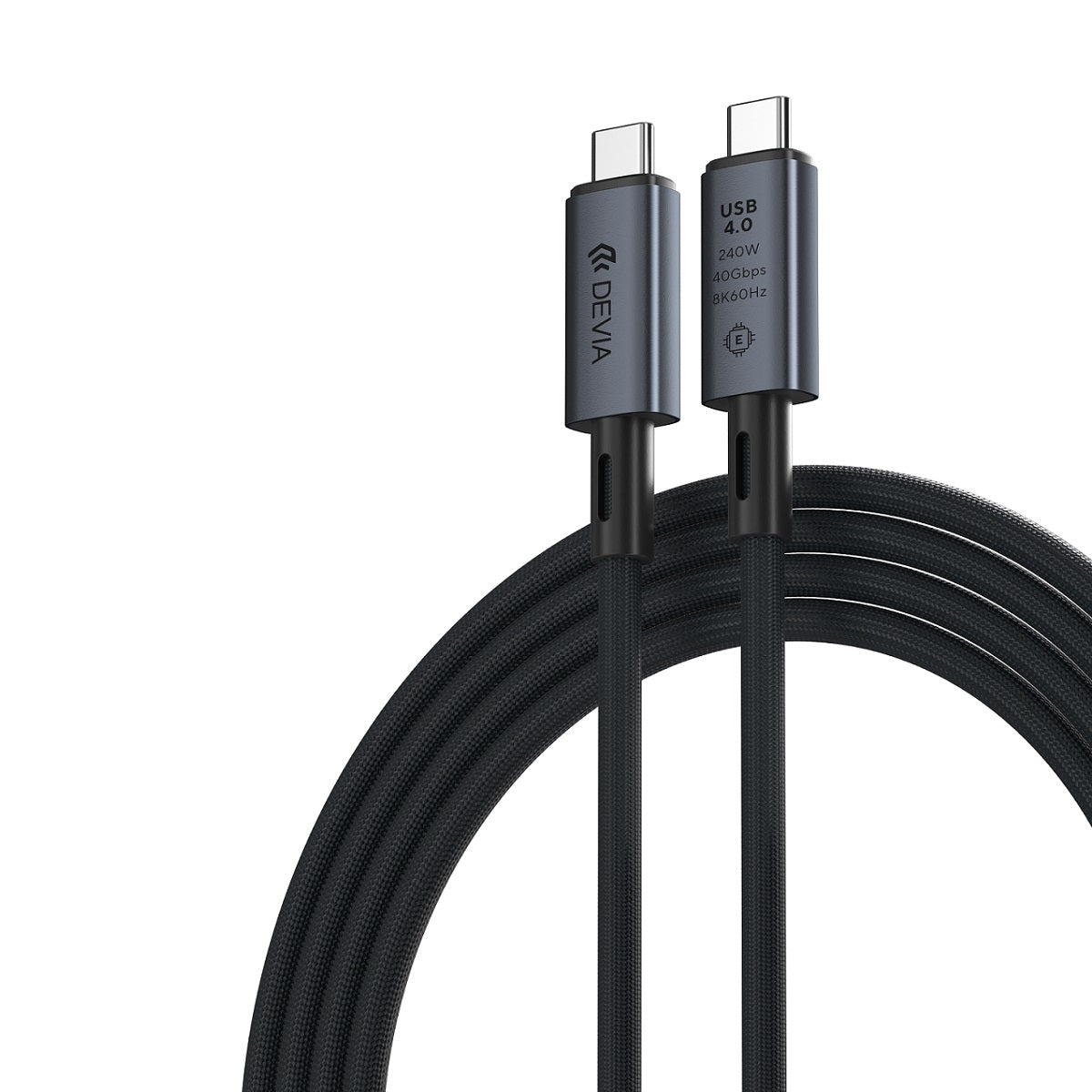 Кабел за данни и зареждане USB-C - USB-C DEVIA EC641, 240W, 1м, Черен