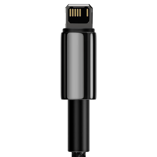 Кабел за данни и зареждане USB-A - Lightning Baseus Tungsten Gold, 20W, 1m, черен CALWJ-01