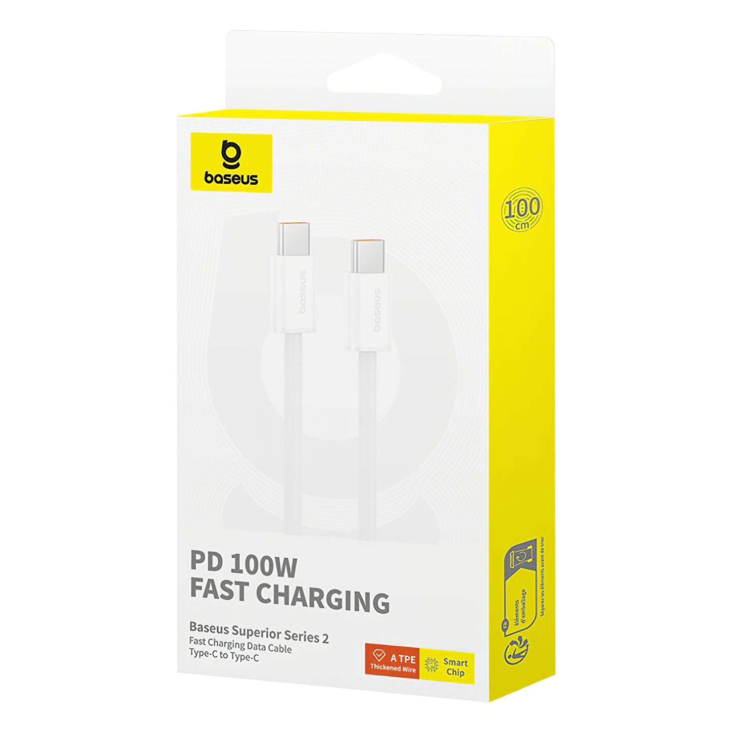 USB-C кабел за данни и зареждане - USB-C Baseus Superior Series 2, 100W, 2m, бял P10365200211-04