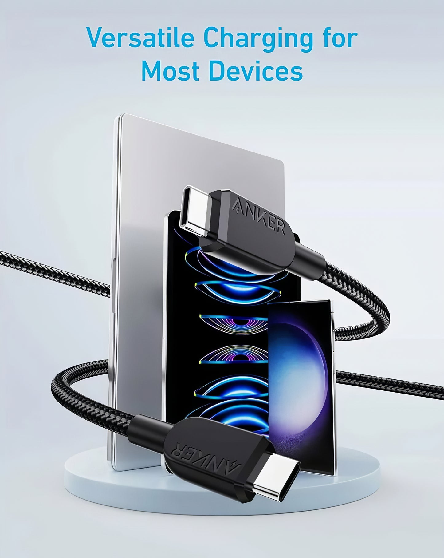 Кабел за данни и зареждане USB-C - USB-C Anker 310, 240W, 0.9m, Черен A81D5H11
