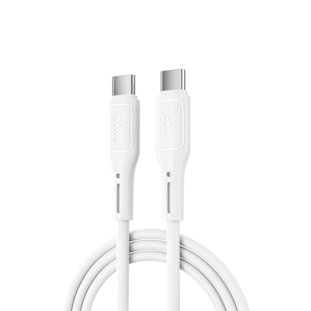 USB-C - USB-C кабел за данни и зареждане WiWu Wi-C043E Starlink, 60W, 1m, бял