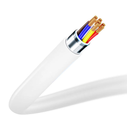 Кабел за данни и зареждане USB-C - Lightning 3MK Hyper, 20W, 1.2м, бял