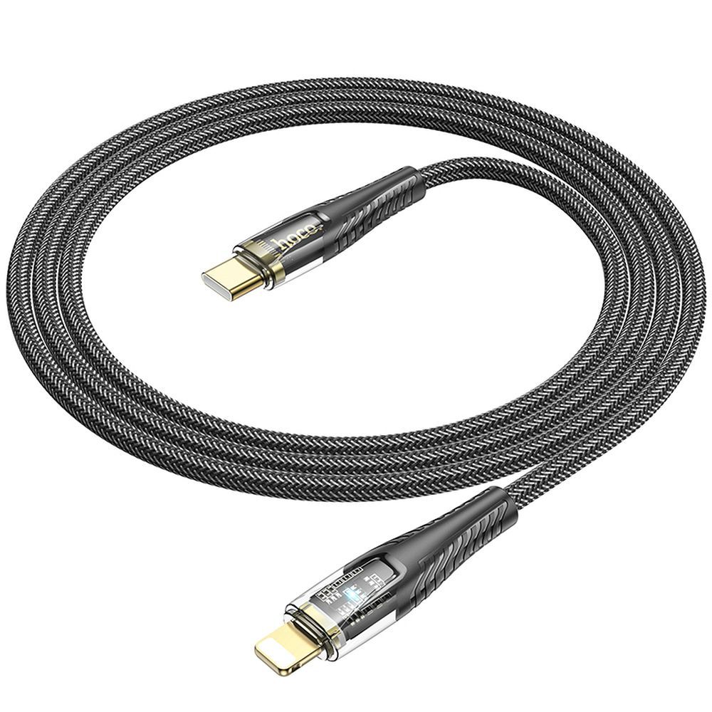 Кабел за данни и зареждане USB-C - Lightning HOCO U121, 27W, 1.2m, Черен