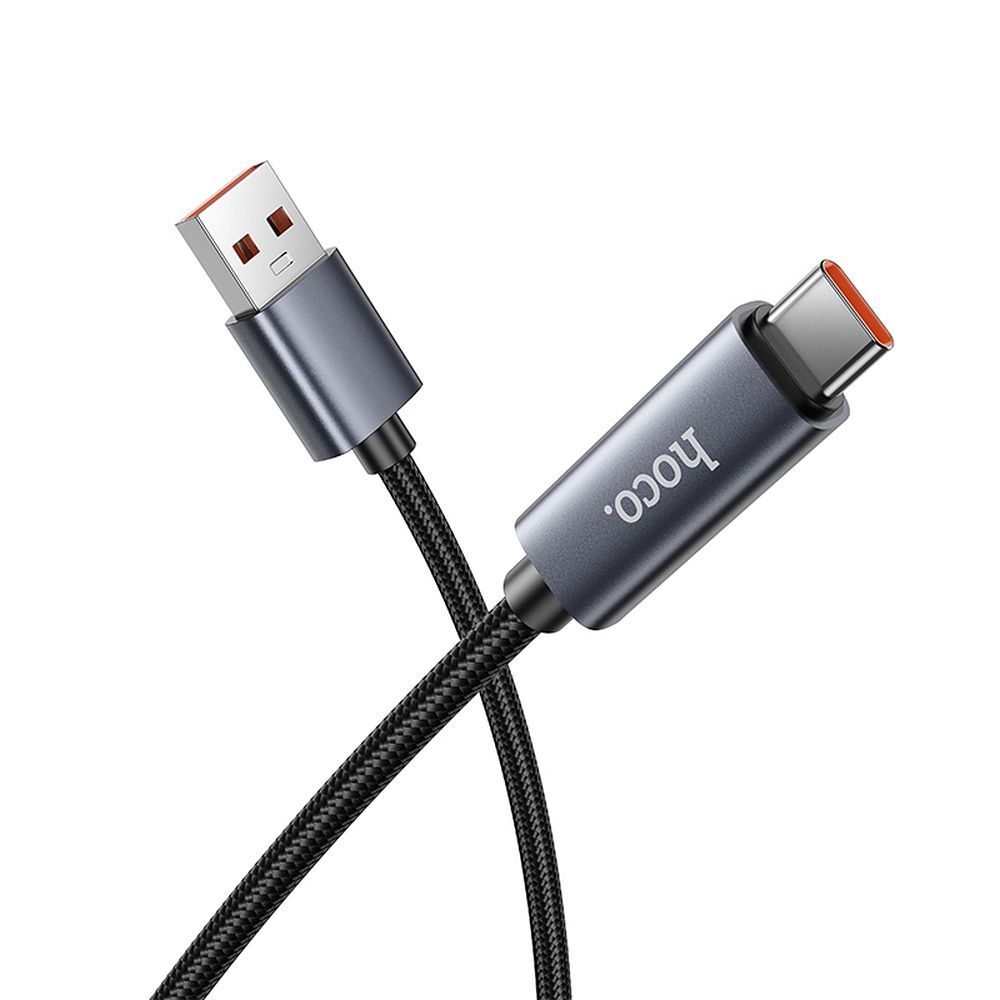 Кабел за данни и зареждане USB-A - USB-C HOCO Display X112, 100W, 1m, Черен