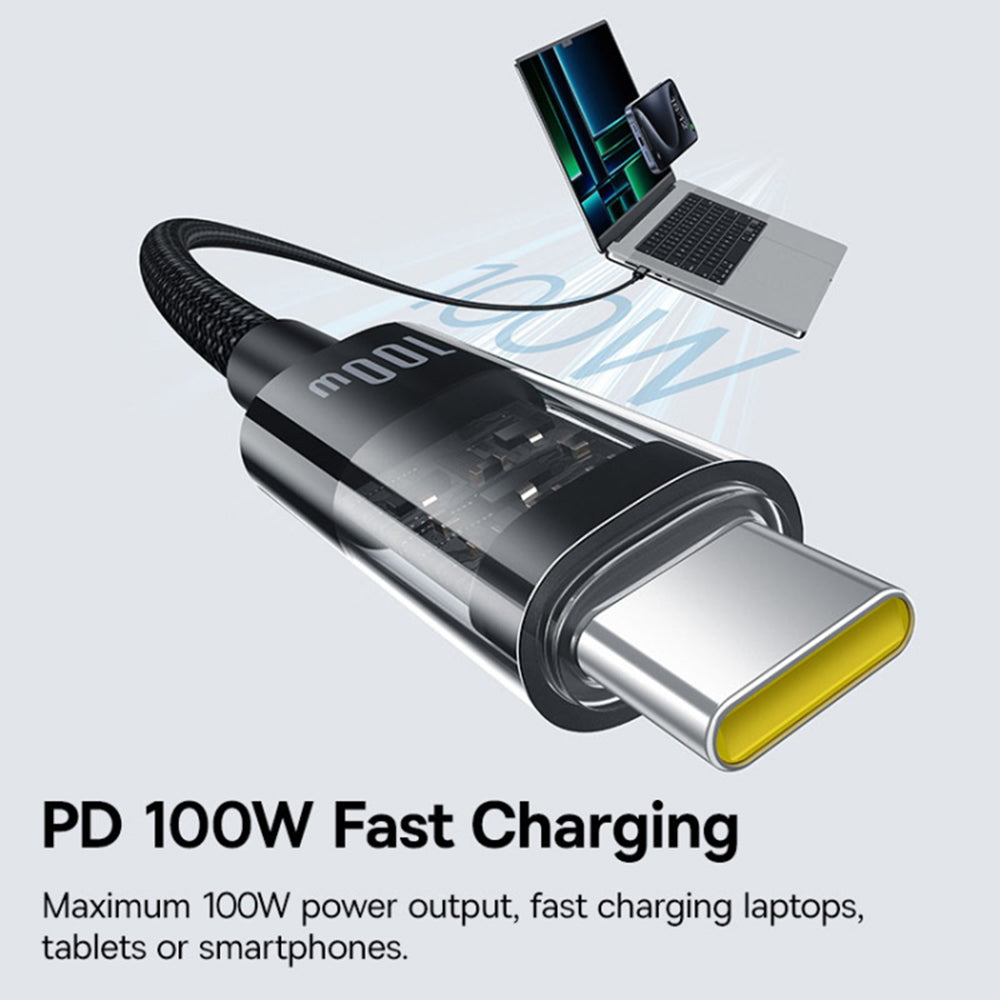 Кабел за данни и зареждане USB-C - USB-C Baseus Gem, 100W, 1m, Черен P10373000111-00