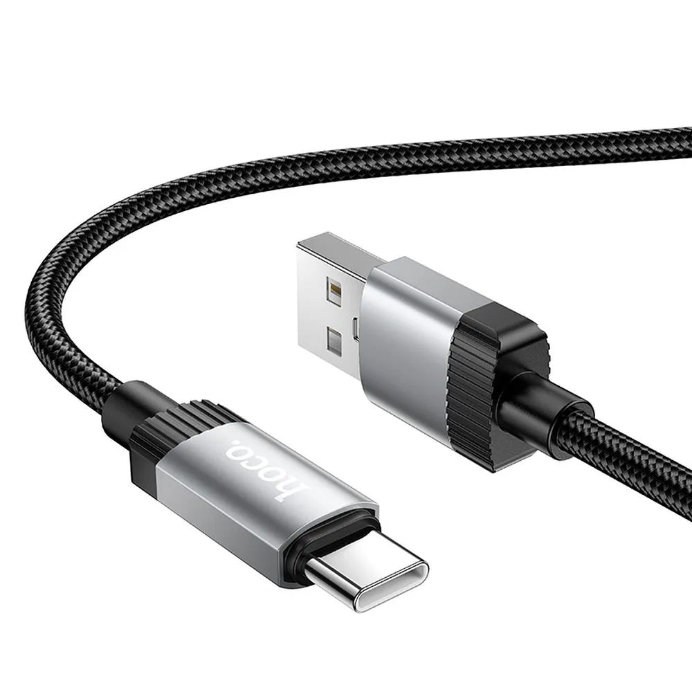 Кабел за данни и зареждане USB-A - USB-C HOCO X117, 60W, 1m, Черен