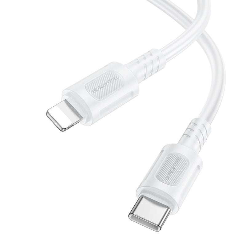 Кабел за данни и зареждане USB-C - Lightning Borofone BX111 Feliz, 27W, 1m, Бял