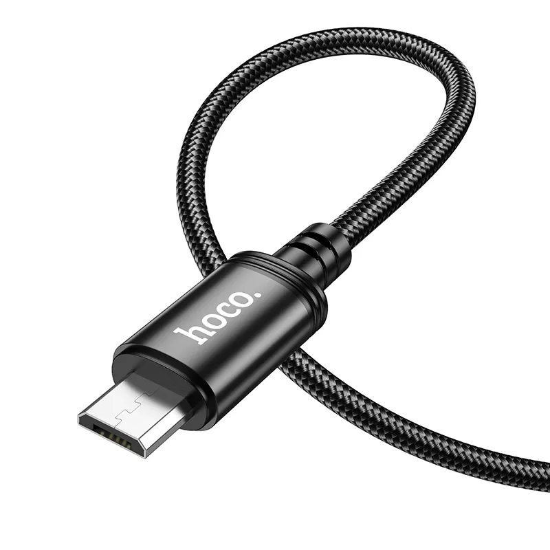 Кабел за данни и зареждане USB-A - microUSB HOCO X89, 18W, 1m, Черен