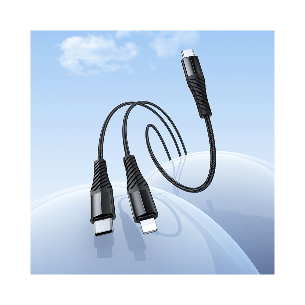 Кабел за зареждане USB-C - Lightning / USB-C HOCO X123, 10W, 1m, Черен
