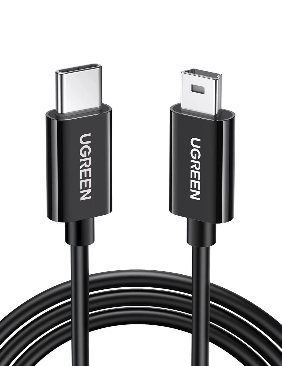 Кабел за данни и зареждане USB-C - miniUSB UGREEN US242, 18W, 1m, Черен