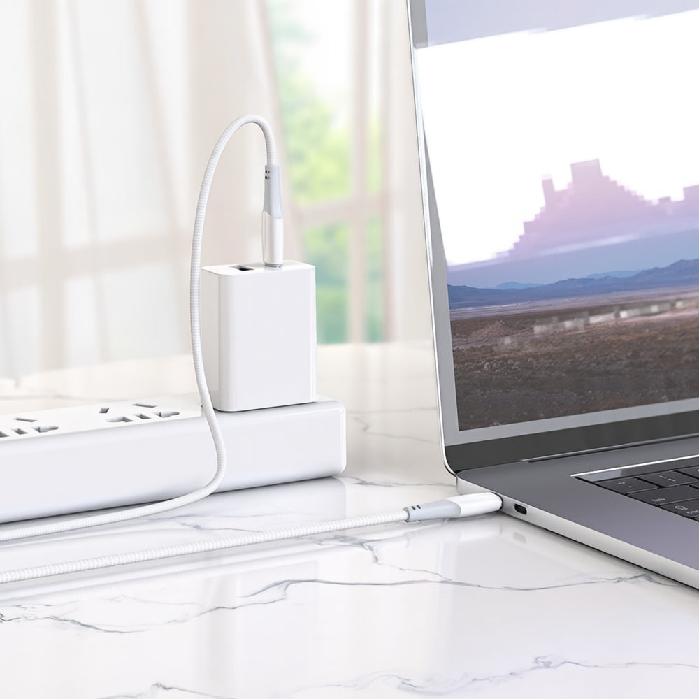 Кабел за данни и зареждане USB-C - USB-C HOCO X70, 60W, 1m, Бял