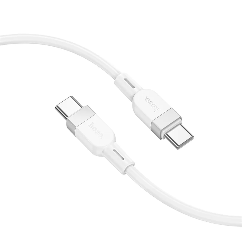 Кабел за данни и зареждане USB-C - USB-C HOCO X109, 60W, 1m, Бял