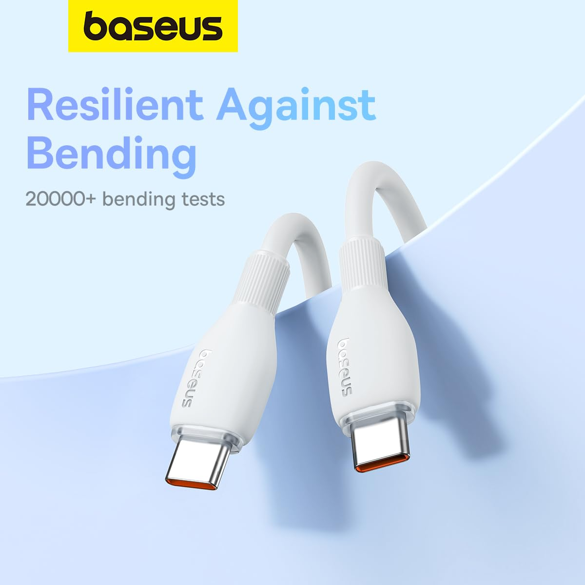 Кабел за данни и зареждане USB-C - USB-C Baseus Pudding, 100W, 1.2m, Бял P10355702221-00