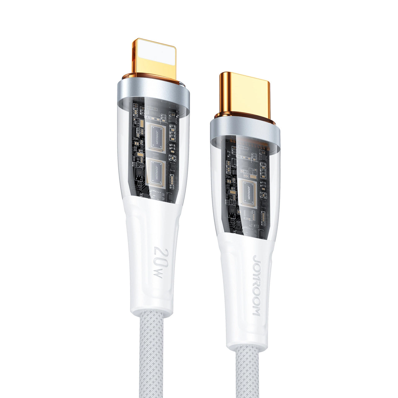 Кабел за данни и зареждане USB-C - Lightning Joyroom S-CL020A3, 20W, 1.2м, бял
