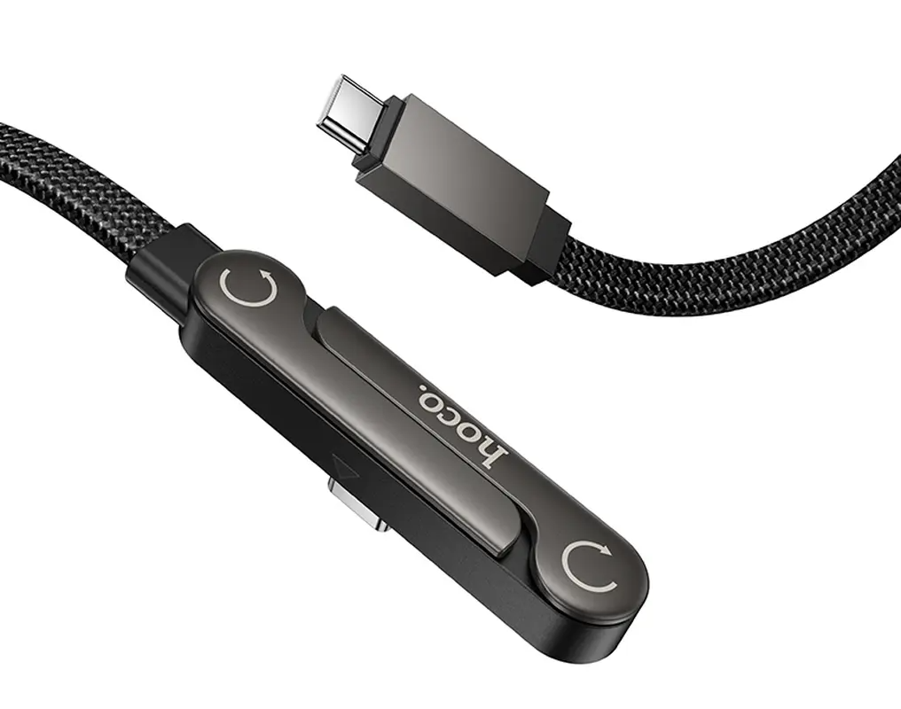 Кабел за данни и зареждане USB-C - USB-C HOCO U150 Exquisite, 60W, 1.2м, Черен