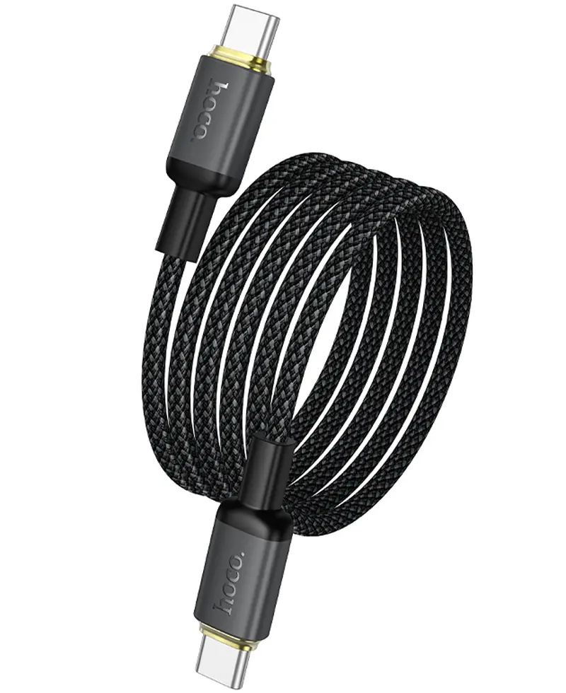 Кабел за данни и зареждане USB-C - USB-C HOCO X128 Benefit, 60W, 1м, Черен