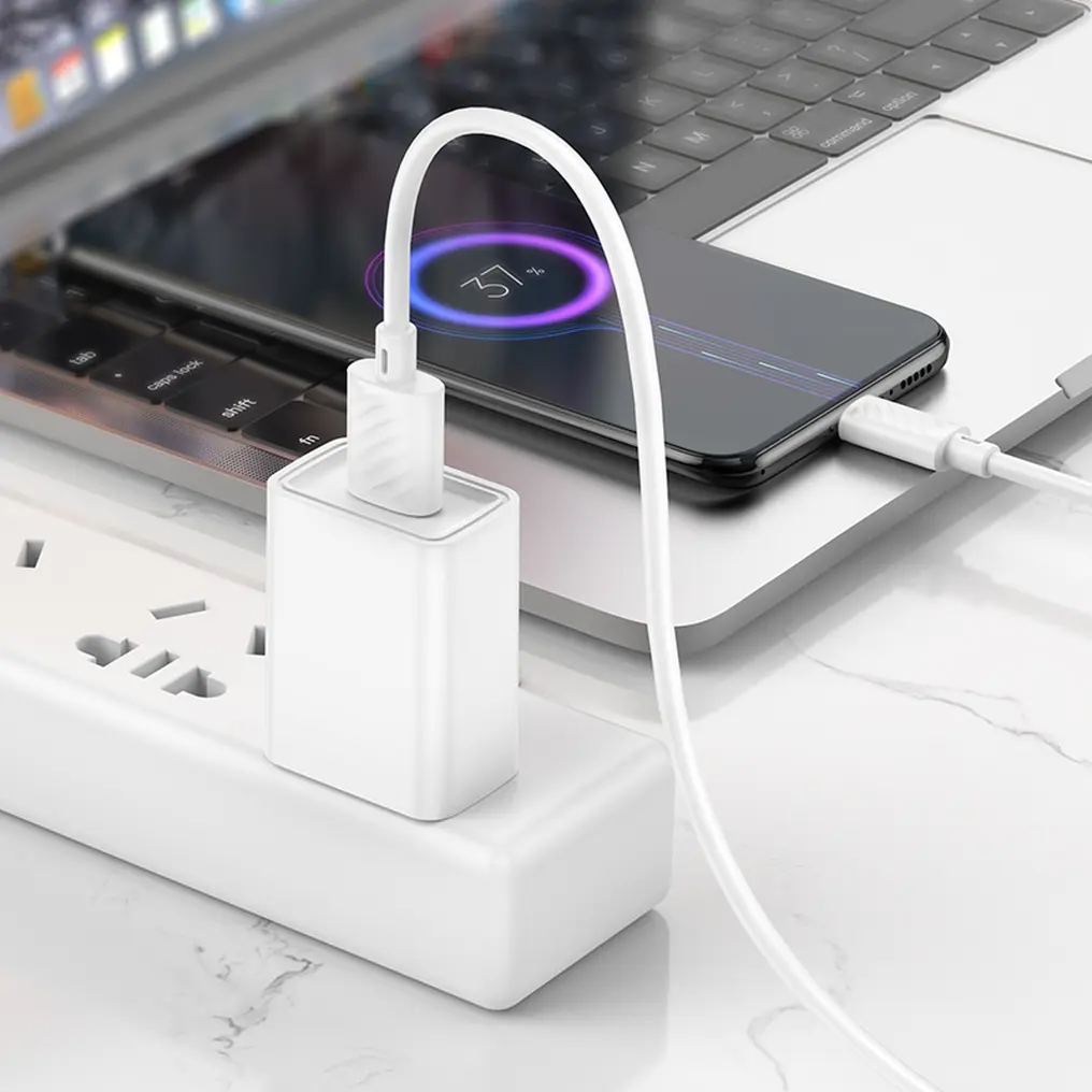 Кабел за данни и зареждане USB-A - microUSB HOCO X88, 18W, 2м, бял