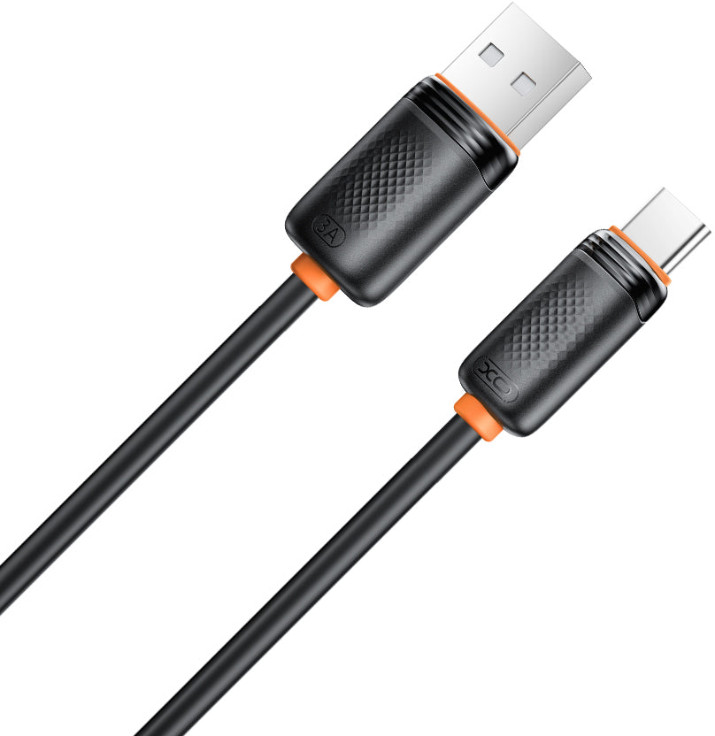 Кабел за данни и зареждане USB-A - USB-C XO Design NB302, 18W, 1м, Черен