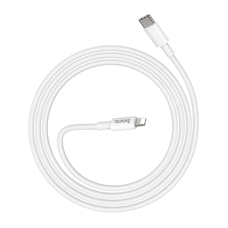 Кабел за данни и зареждане USB-C - Lightning HOCO X56, 20W, 1m, Бял