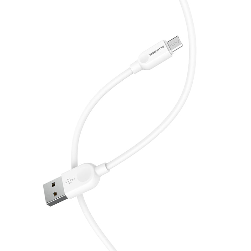 Кабел за данни и зареждане USB-A - microUSB BLUE Power BM2BX14 LinkJet, 18W, 2м, бял